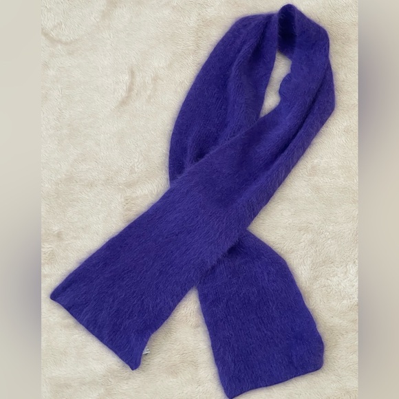 Nordstrom Vintage Purple Angora Lamb Wool Scarf Made in Hong Kong - Picture 1 of 10